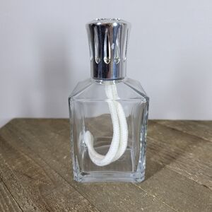 Lampe Berger Clear Glass Fragrance Lamp with Wick and Silver Cap
